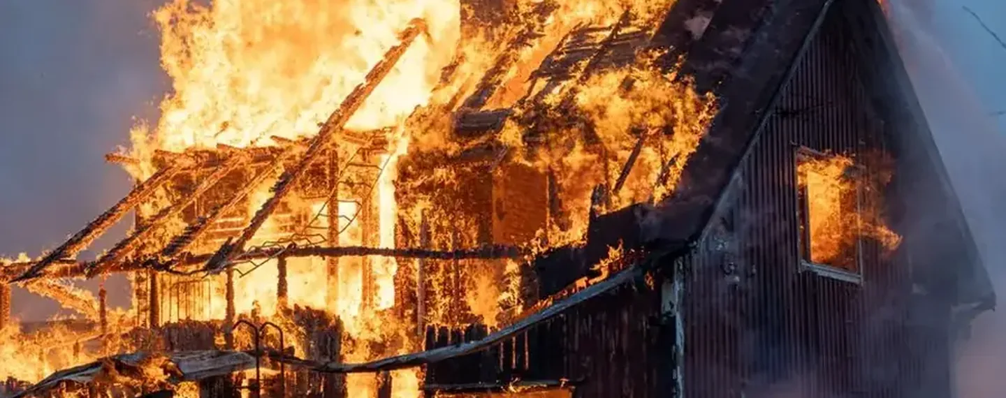 Firefighting water and fire damage crew