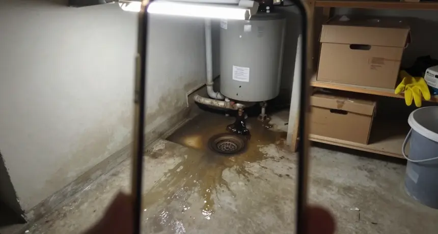 Sewage backing up from a basement floor drain